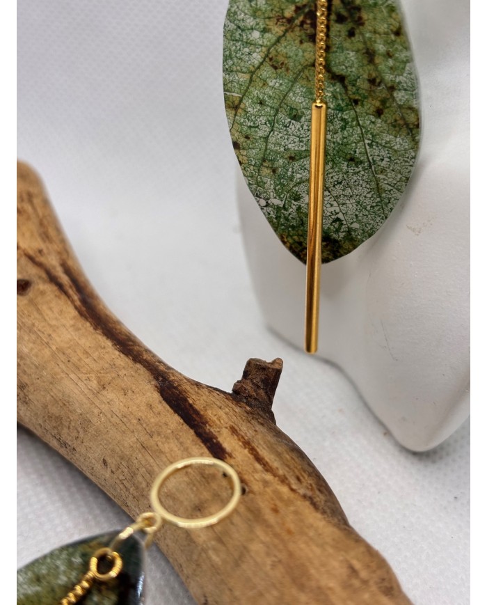 EDICIÓN LIMITADA pendientes artesanos de hoja natural esqueletizada