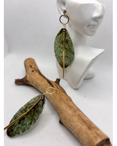 EDICIÓN LIMITADA pendientes artesanos de hoja natural esqueletizada