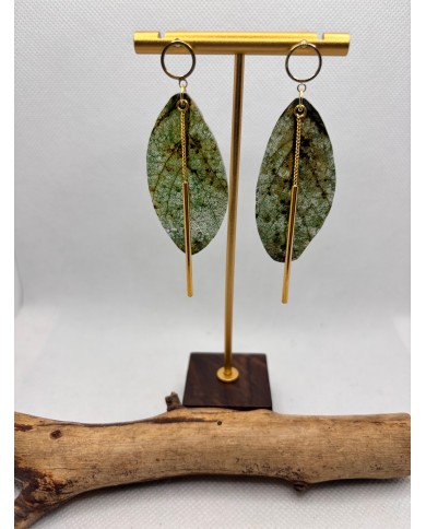 EDICIÓN LIMITADA pendientes artesanos de hoja natural esqueletizada