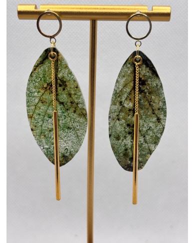 EDICIÓN LIMITADA pendientes artesanos de hoja natural esqueletizada