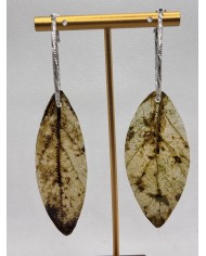 EDICIÓN LIMITADA pendientes artesanos de hoja natural esqueletizada