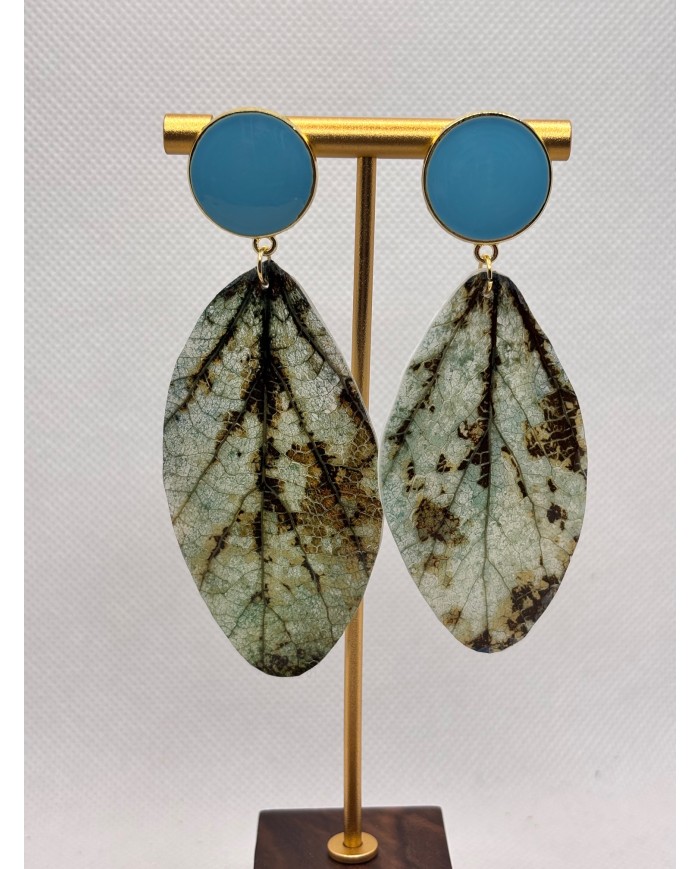 EDICIÓN LIMITADA pendientes artesanos de hoja natural
