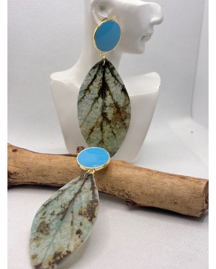 EDICIÓN LIMITADA pendientes artesanos de hoja natural