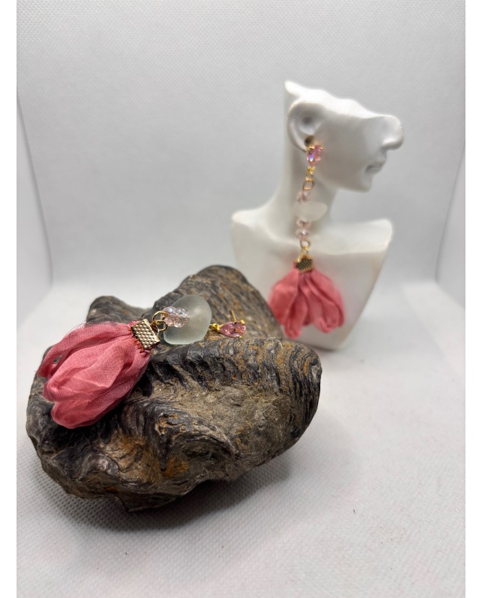 PENDIENTES DE CRISTAL MARINO ARTESANOS