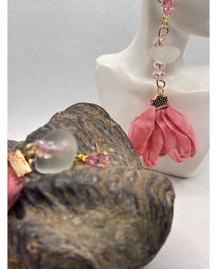 PENDIENTES DE CRISTAL MARINO ARTESANOS