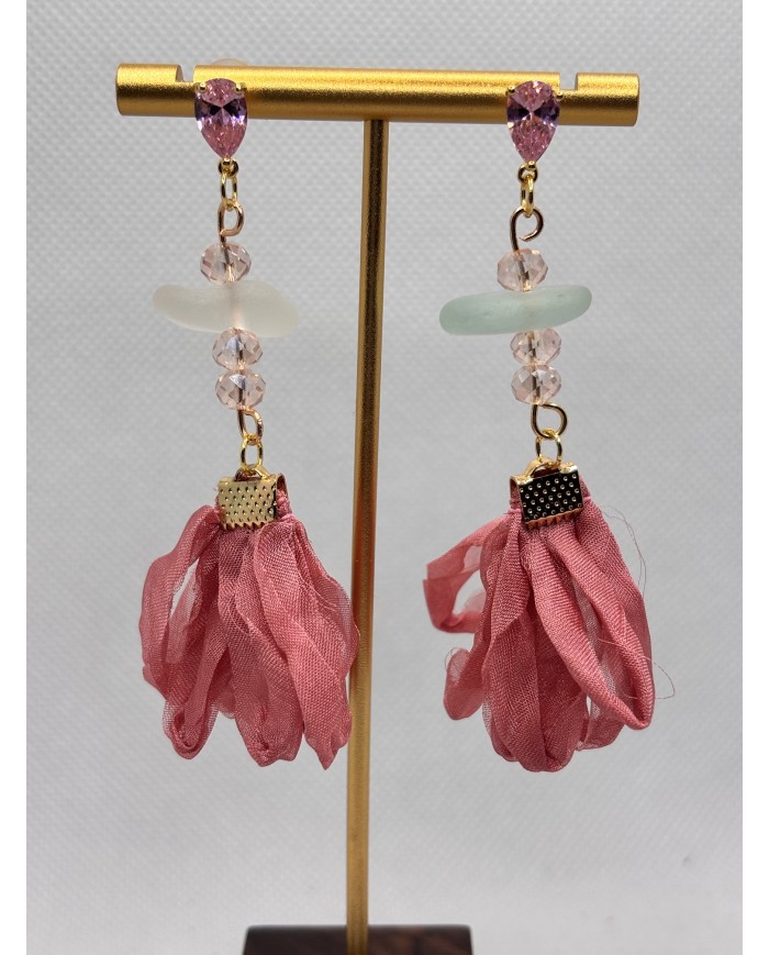 PENDIENTES DE CRISTAL MARINO ARTESANOS