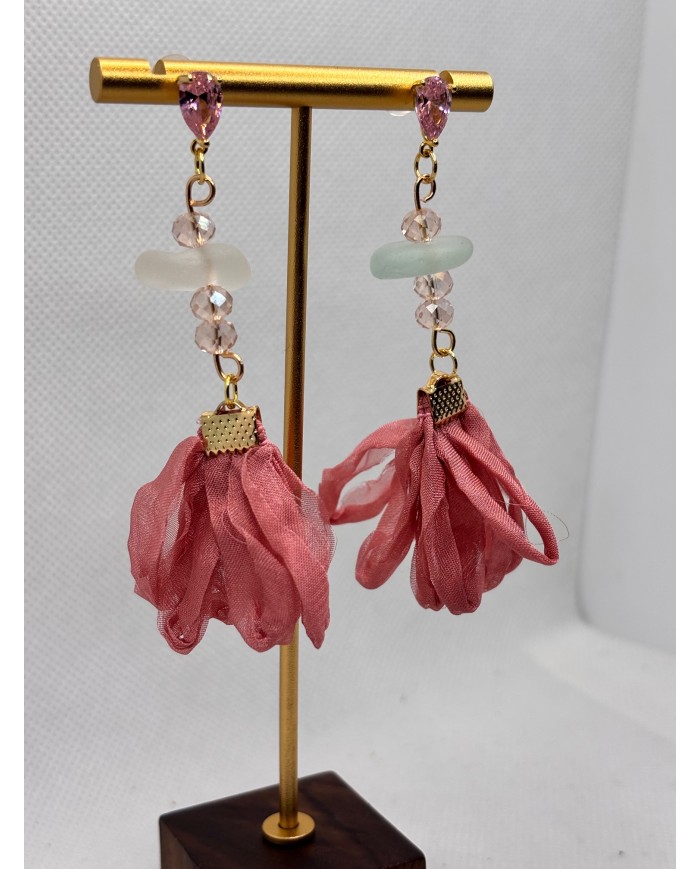 PENDIENTES DE CRISTAL MARINO ARTESANOS