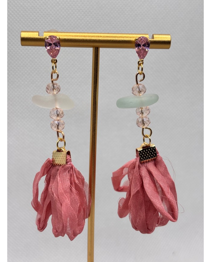 PENDIENTES DE CRISTAL MARINO ARTESANOS