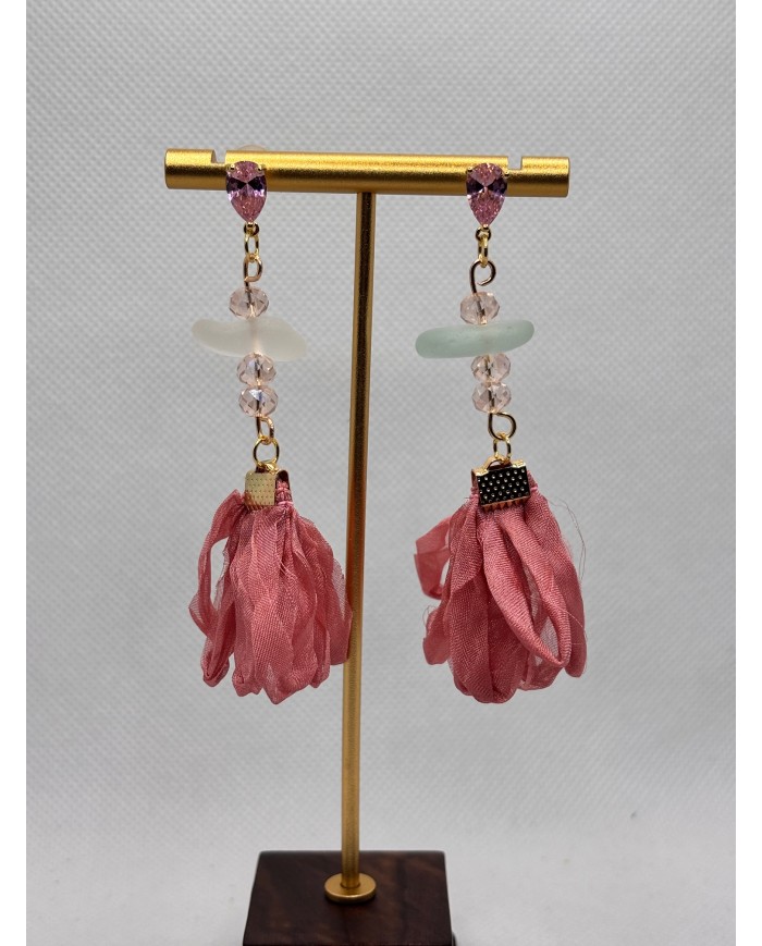 PENDIENTES DE CRISTAL MARINO ARTESANOS