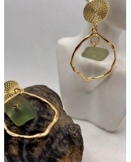 PENDIENTES ARTESANOS DE CRISTAL MARINO