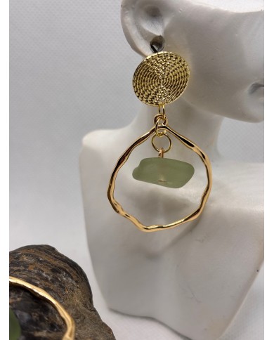 PENDIENTES ARTESANOS DE CRISTAL MARINO