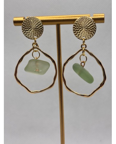 PENDIENTES ARTESANOS DE CRISTAL MARINO