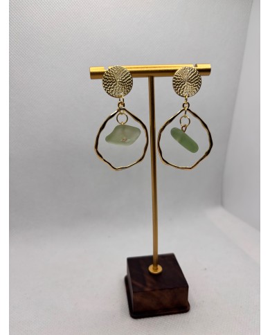 PENDIENTES ARTESANOS DE CRISTAL MARINO