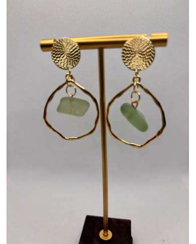 PENDIENTES ARTESANOS DE CRISTAL MARINO