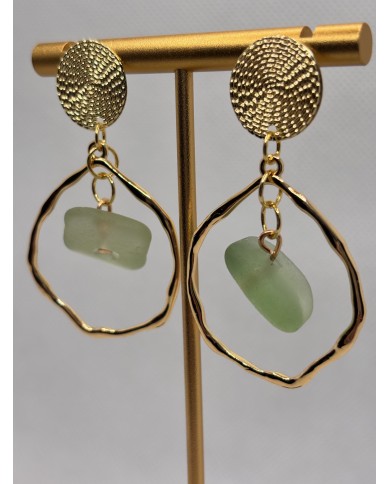 PENDIENTES ARTESANOS DE CRISTAL MARINO