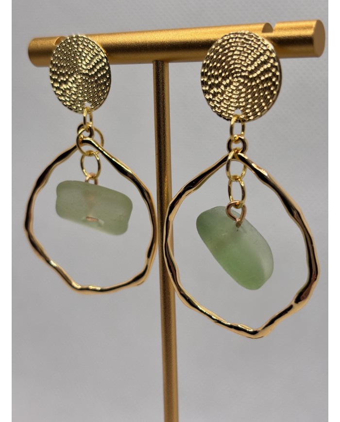 PENDIENTES ARTESANOS DE CRISTAL MARINO