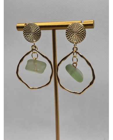 PENDIENTES ARTESANOS DE CRISTAL MARINO