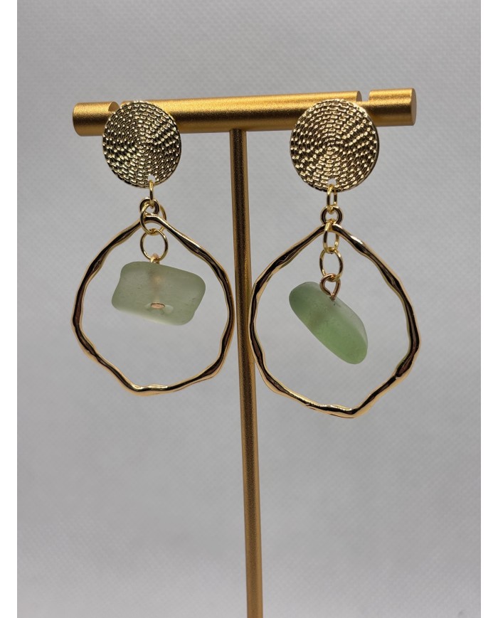 PENDIENTES ARTESANOS DE CRISTAL MARINO