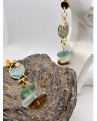 PENDIENTES ARTESANOS DE CRISTAL MARINO