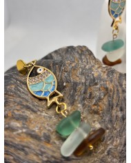 PENDIENTES ARTESANOS DE CRISTAL MARINO