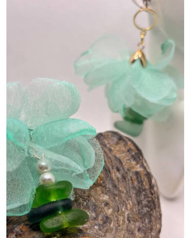 PENDIENTES DE CRISTAL MARINO O LÁGRIMAS DE SIRENA