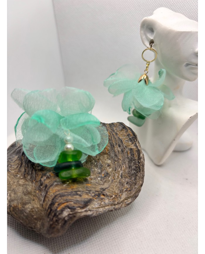 PENDIENTES DE CRISTAL MARINO O LÁGRIMAS DE SIRENA