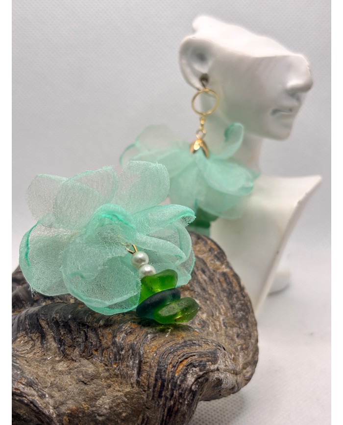 PENDIENTES DE CRISTAL MARINO O LÁGRIMAS DE SIRENA