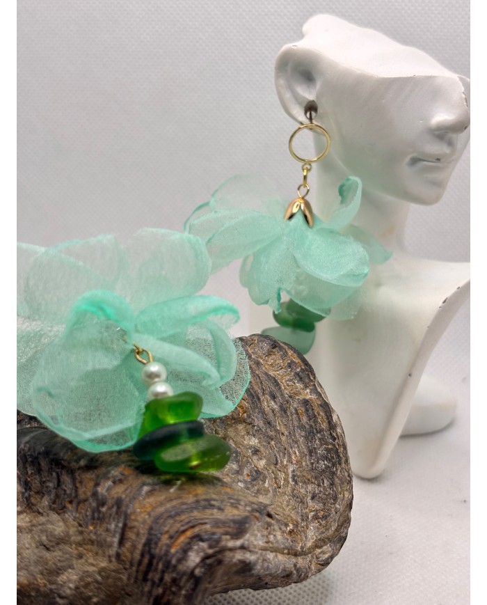 PENDIENTES DE CRISTAL MARINO O LÁGRIMAS DE SIRENA