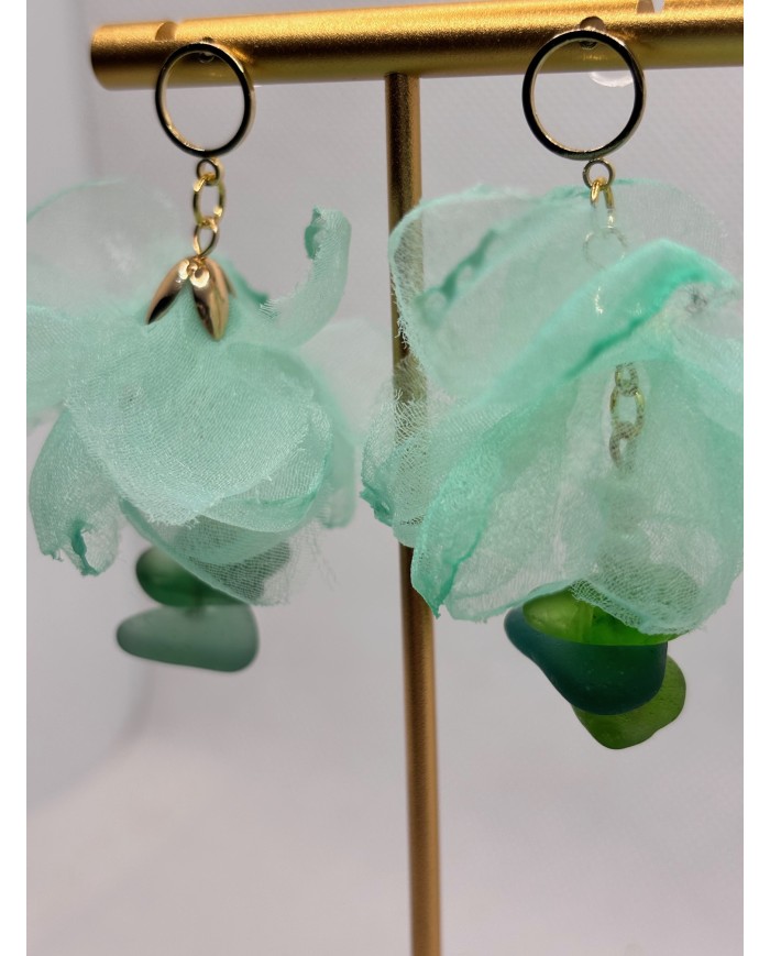 PENDIENTES DE CRISTAL MARINO O LÁGRIMAS DE SIRENA