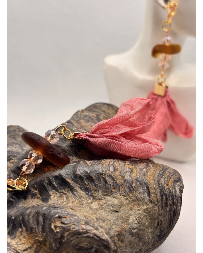 PENDIENTES ARTESANOS DE CRISTAL MARINO