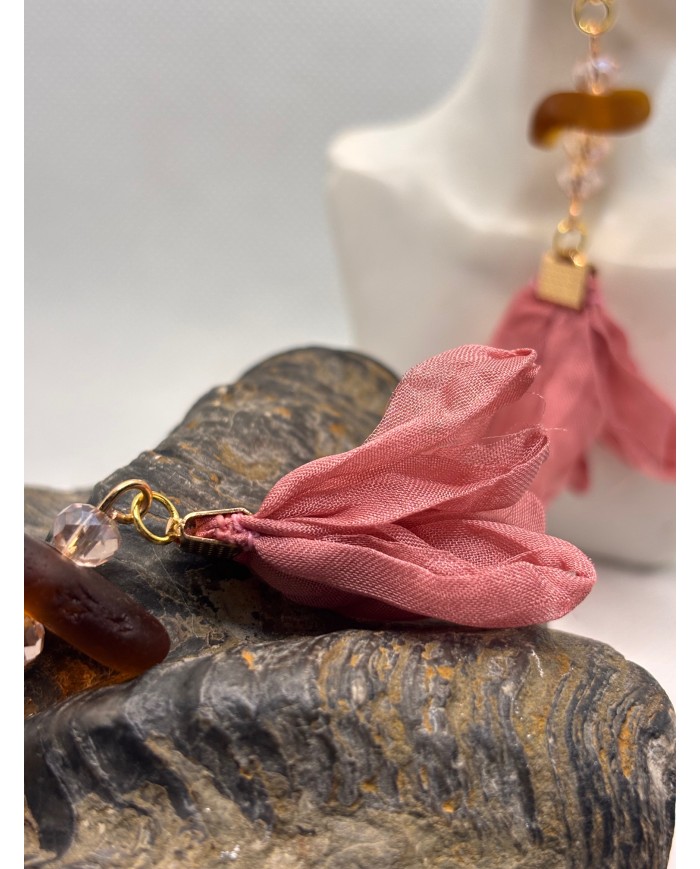 PENDIENTES ARTESANOS DE CRISTAL MARINO