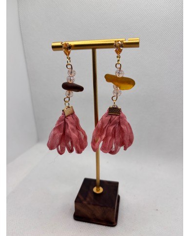 PENDIENTES ARTESANOS DE CRISTAL MARINO