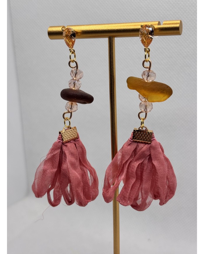 PENDIENTES ARTESANOS DE CRISTAL MARINO