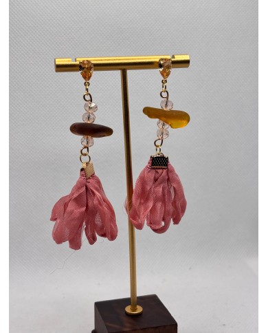 PENDIENTES ARTESANOS DE CRISTAL MARINO