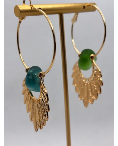 PENDIENTES ARTESANOS DE CRISTAL MARINO