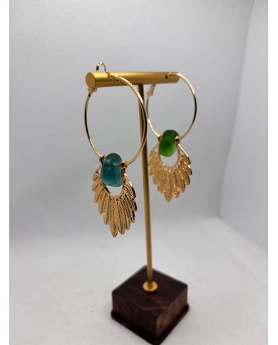 PENDIENTES ARTESANOS DE CRISTAL MARINO