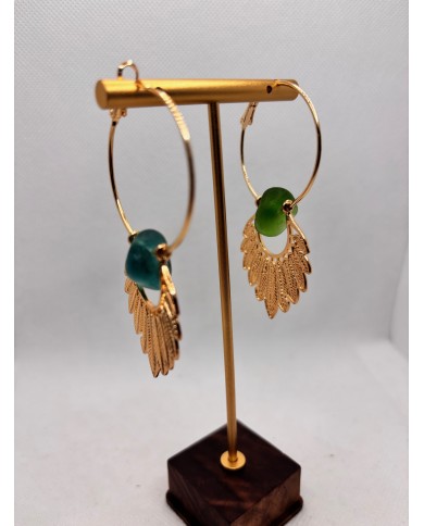 PENDIENTES ARTESANOS DE CRISTAL MARINO