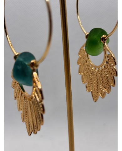 PENDIENTES ARTESANOS DE CRISTAL MARINO