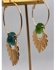 PENDIENTES ARTESANOS DE CRISTAL MARINO