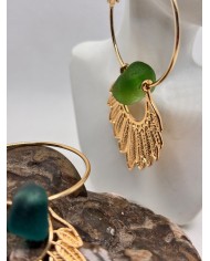 PENDIENTES ARTESANOS DE CRISTAL MARINO