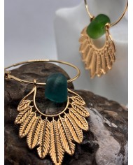 PENDIENTES ARTESANOS DE CRISTAL MARINO