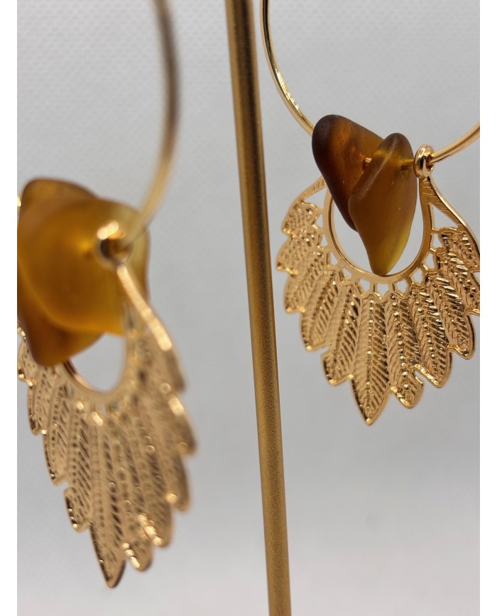 PENDIENTES ARTESANOS DE CRISTAL MARINO