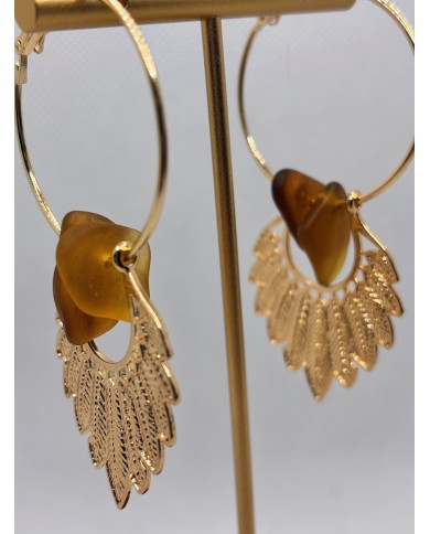 PENDIENTES ARTESANOS DE CRISTAL MARINO