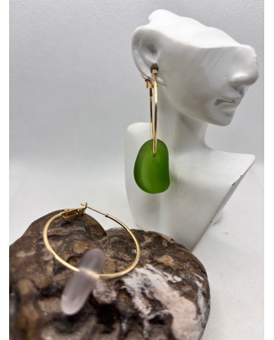 PENDIENTES ARTESANOS DE CRISTAL MARINO