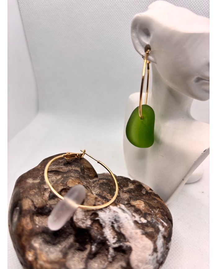 PENDIENTES ARTESANOS DE CRISTAL MARINO