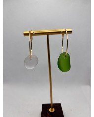 PENDIENTES ARTESANOS DE CRISTAL MARINO