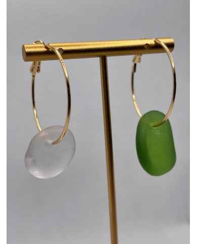 PENDIENTES ARTESANOS DE CRISTAL MARINO