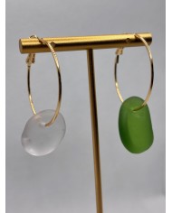 PENDIENTES ARTESANOS DE CRISTAL MARINO