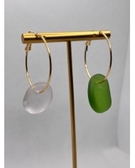 PENDIENTES ARTESANOS DE CRISTAL MARINO