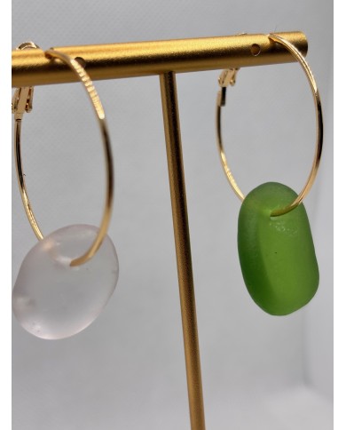 PENDIENTES ARTESANOS DE CRISTAL MARINO